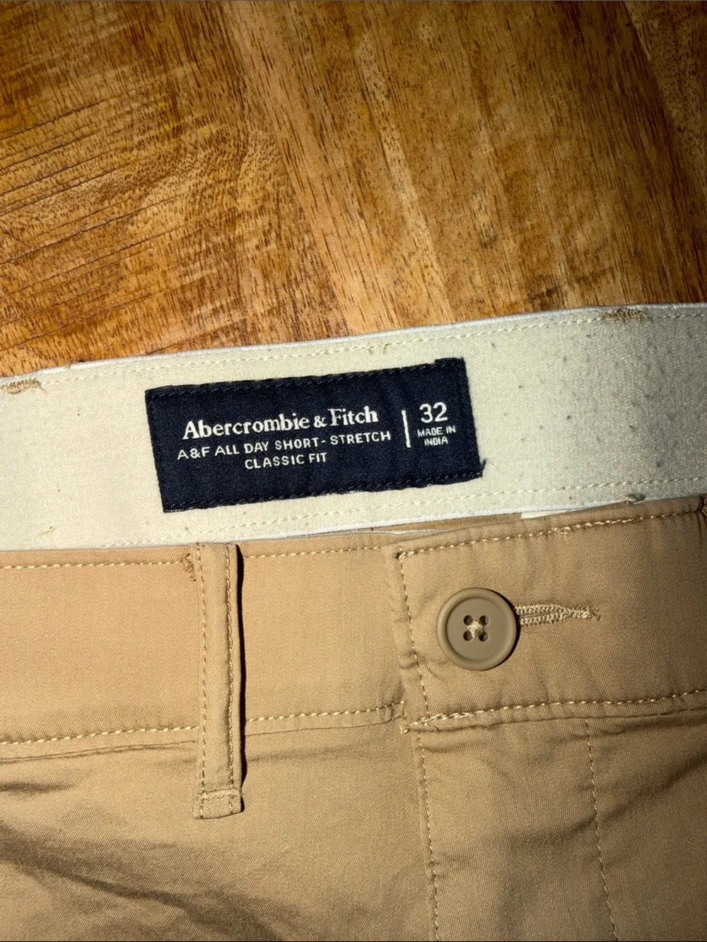 Men's Classic Cotton Chino Shorts 5 - Khaki - Picture 3 of 3